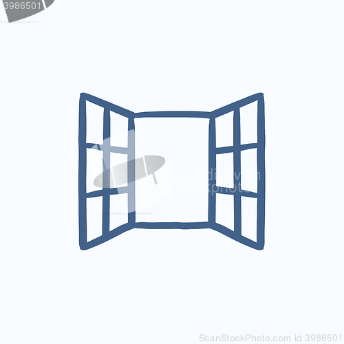 Image of Open windows sketch icon.
