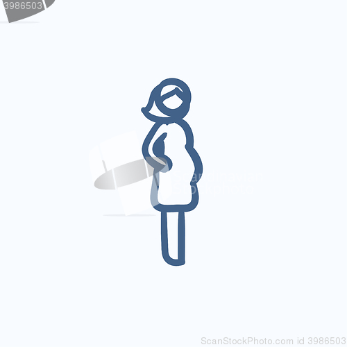 Image of Pregnant woman sketch icon.