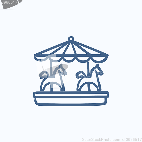 Image of Merry-go-round sketch icon.