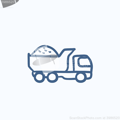 Image of Dump truck sketch icon.