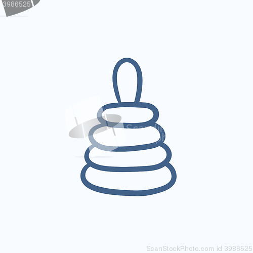Image of Pyramid toy sketch icon.