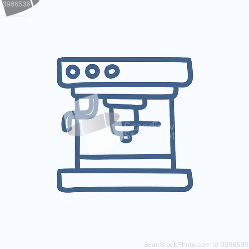 Image of Coffee maker sketch icon.