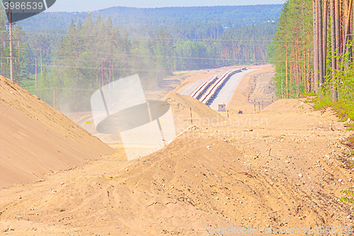 Image of huge pile of sand for road construction