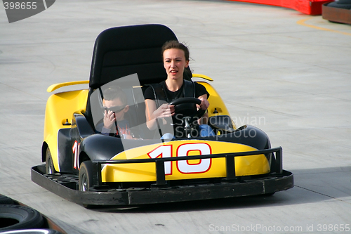 Image of Brother and Sister on the Go Cart