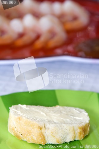 Image of Close up on sliced bread on a table