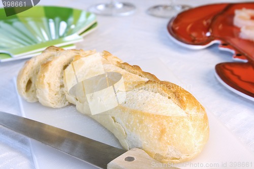Image of Close up on sliced bread on a table