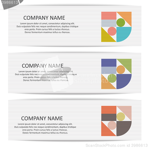 Image of Set of vector banners with abstract geometric colored shapes
