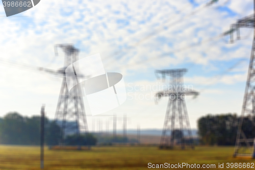 Image of High-voltage power poles