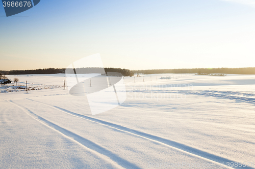 Image of winter road , track.