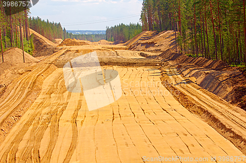 Image of huge pile of sand for road construction