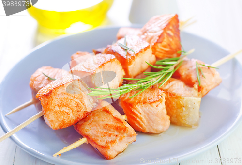 Image of salmon kebab