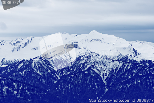 Image of Snow in mountains. 