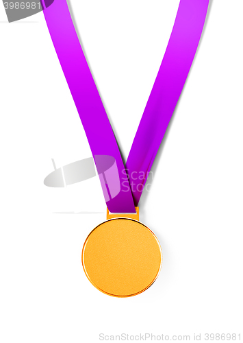 Image of sport medal on white background