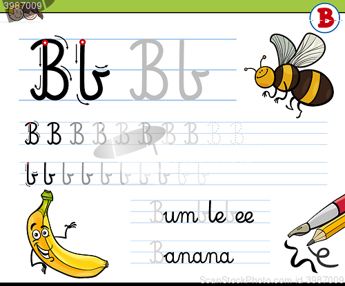 Image of how to write letter b