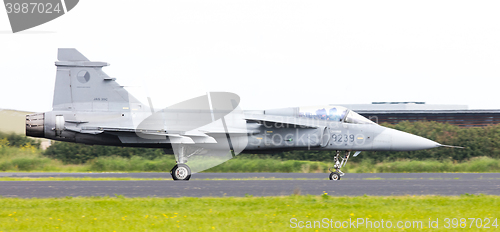 Image of LEEUWARDEN, THE NETHERLANDS-JUNE 10: Modern tactical fighter jet