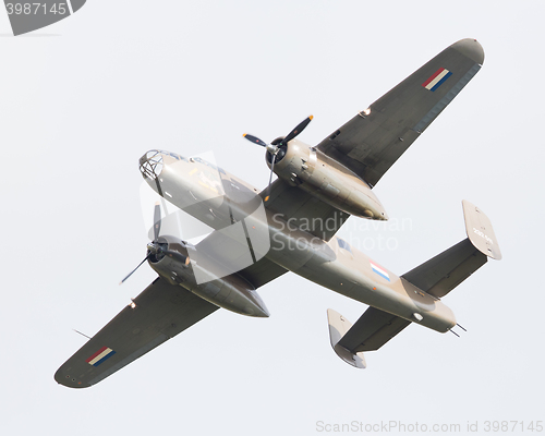 Image of LEEUWARDEN, THE NETHERLANDS - JUNE 10: WW2 B-25 Mitchell bomber 