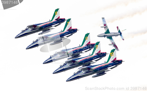 Image of LEEUWARDEN, THE NETHERLANDS-JUNE 11, 2016: Italian aerobatic tea