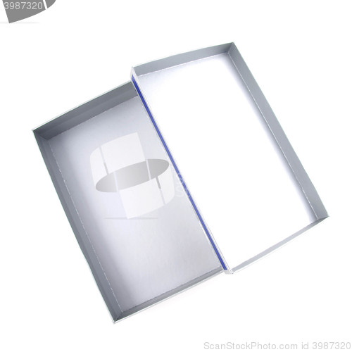 Image of Open box on white background.