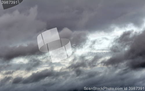 Image of The autumn sky with rain clouds.