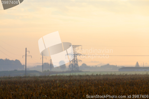 Image of High-voltage power poles