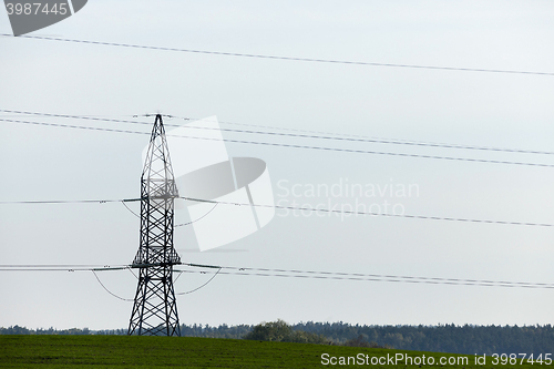 Image of High-voltage poles, close-up