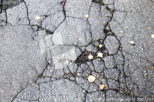 Image of the broken asphalt