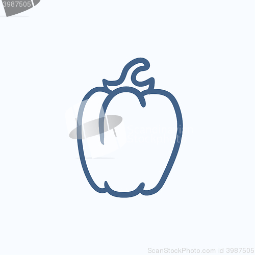 Image of Bell pepper sketch icon.