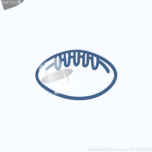 Image of Rugby football ball sketch icon.