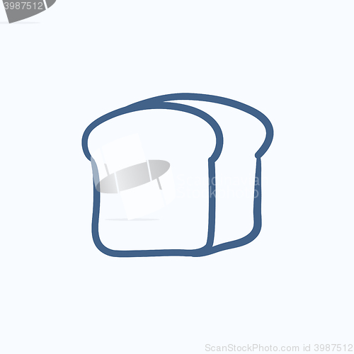 Image of Half of bread sketch icon.