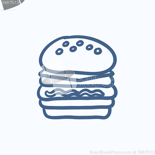 Image of Double burger sketch icon.