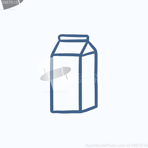 Image of Packaged dairy product sketch icon.