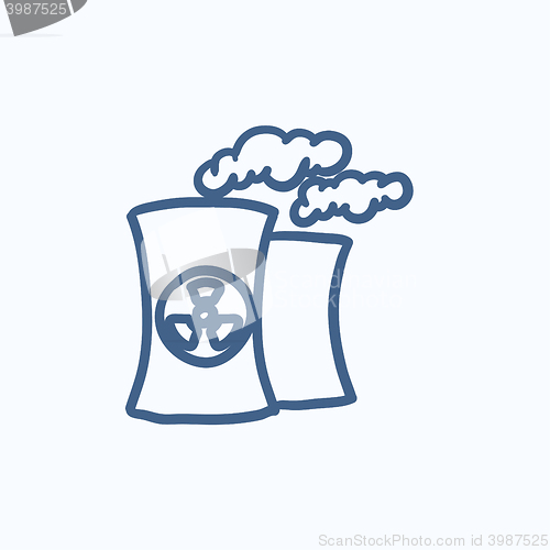 Image of Nuclear power plant sketch icon.