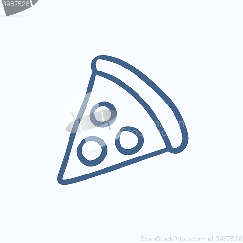 Image of Pizza slice sketch icon.