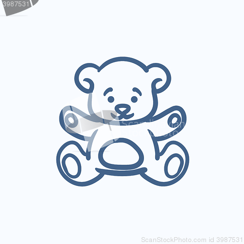 Image of Teddy bear sketch icon.