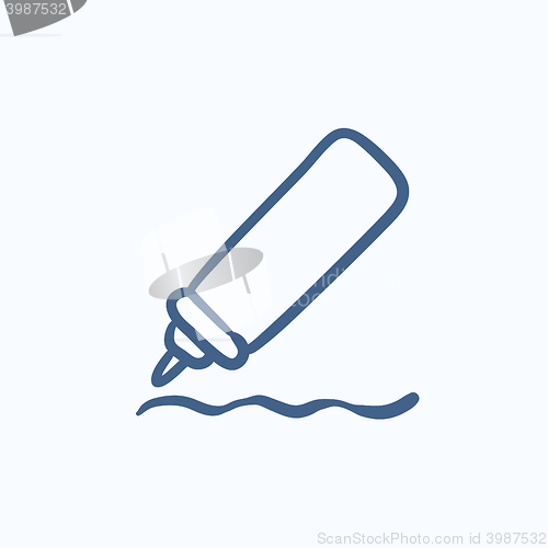 Image of Sauce bottle sketch icon.