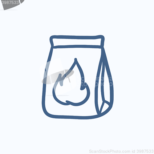 Image of Take-away meals package sketch icon.