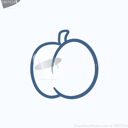 Image of Plum with leaf sketch icon.