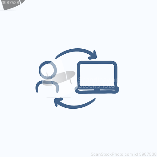 Image of Online education sketch icon.