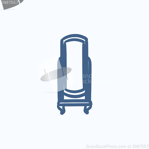 Image of Swivel mirror on stand sketch icon.