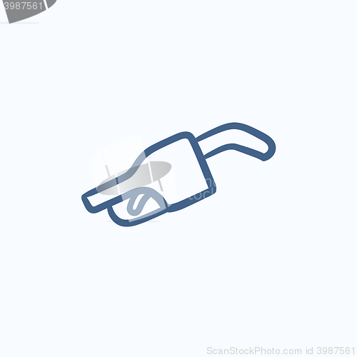 Image of Gasoline pump nozzle sketch icon.