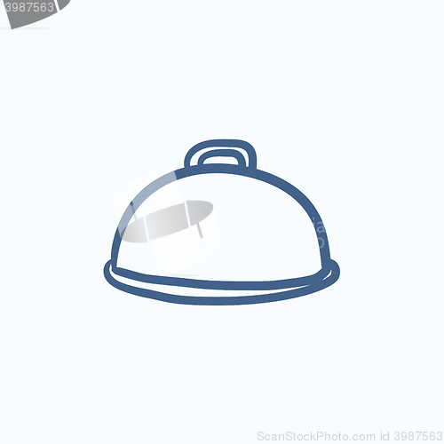 Image of Restaurant cloche sketch icon.