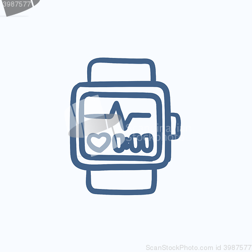 Image of Smartwatch sketch icon.