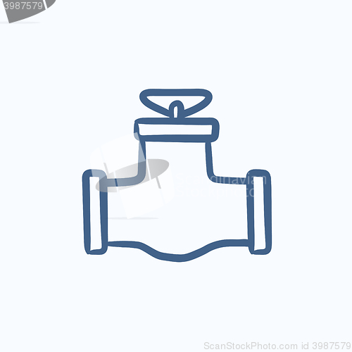 Image of Gas pipe valve sketch icon.