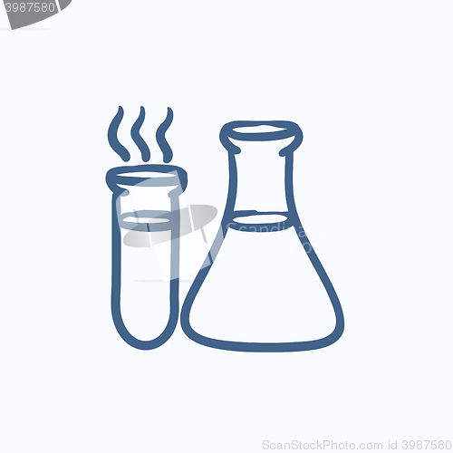 Image of Laboratory equipment sketch icon.