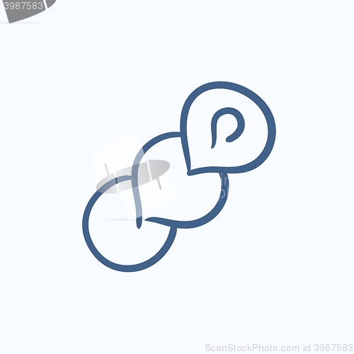 Image of Spiral bread sketch icon.