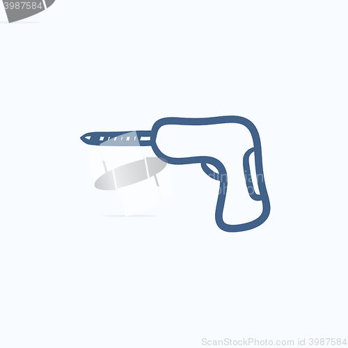 Image of Hammer drill sketch icon.