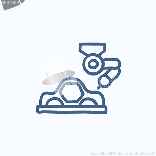 Image of Car production sketch icon.