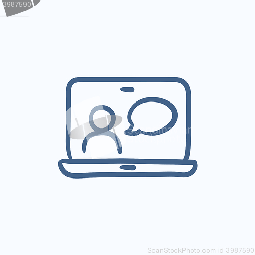 Image of Online education sketch icon.