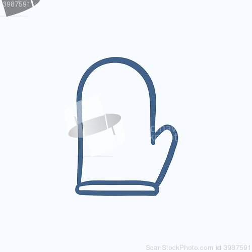 Image of Kitchen glove sketch icon.