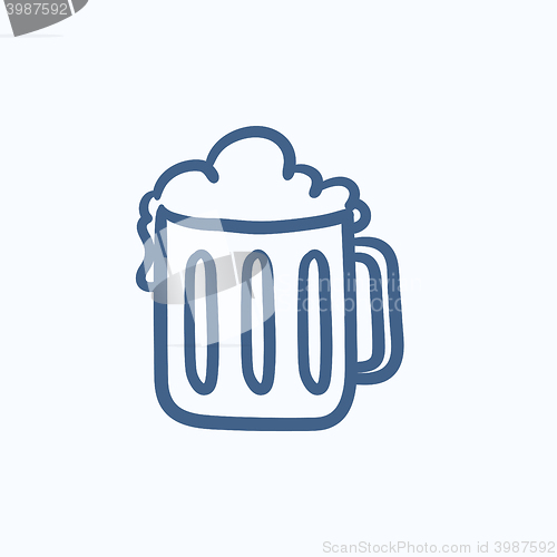 Image of Mug of beer sketch icon.